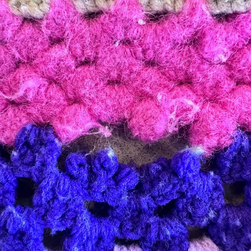 Handmade crochet afghan, throw, or lap blanket Approximately 57”x57”